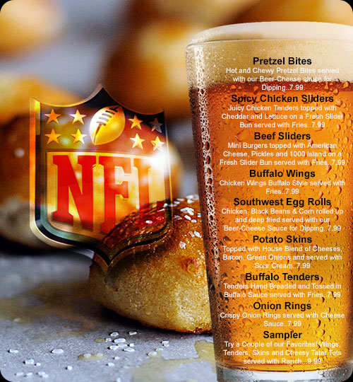 NFL menu at MountainSide